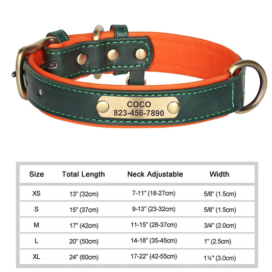 Pet Artist Personalized Engraved PU Leather Dog Collar