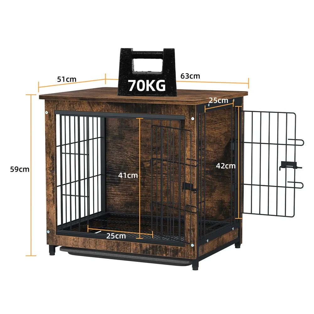 Borwarth Wooden Dog Crate End Table With Double Door