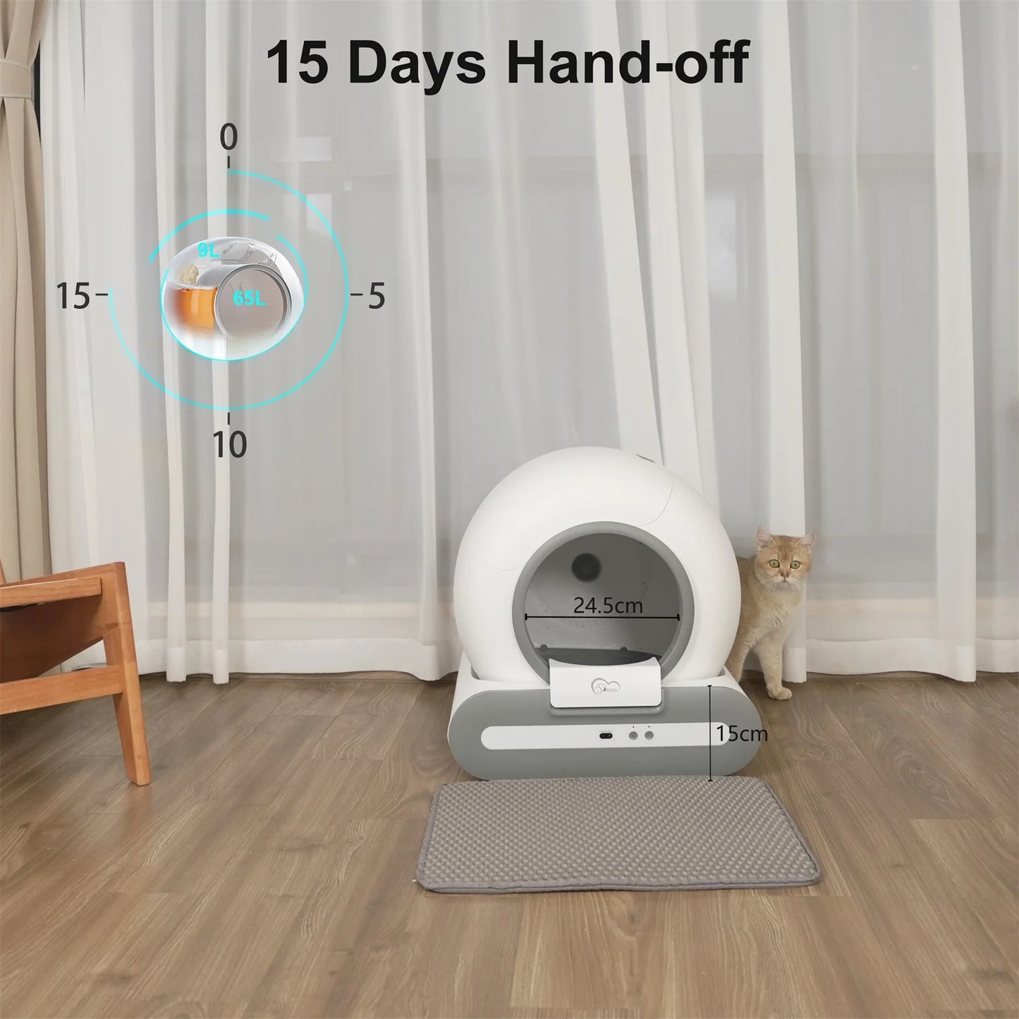 Doel Automatic Cat Litter Box With App Control Smart Mat