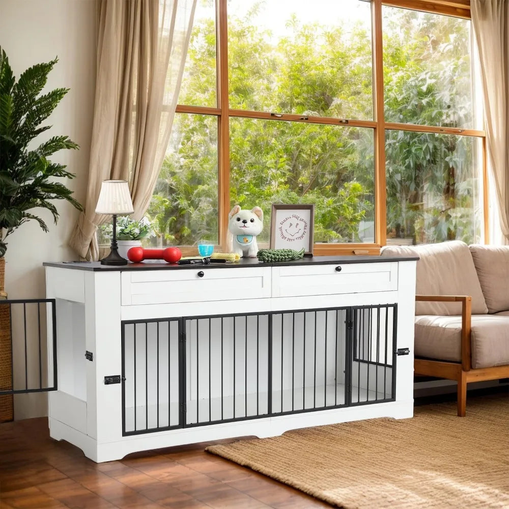 Hign Concerned Large Dog Wooden Crate End Table Cage