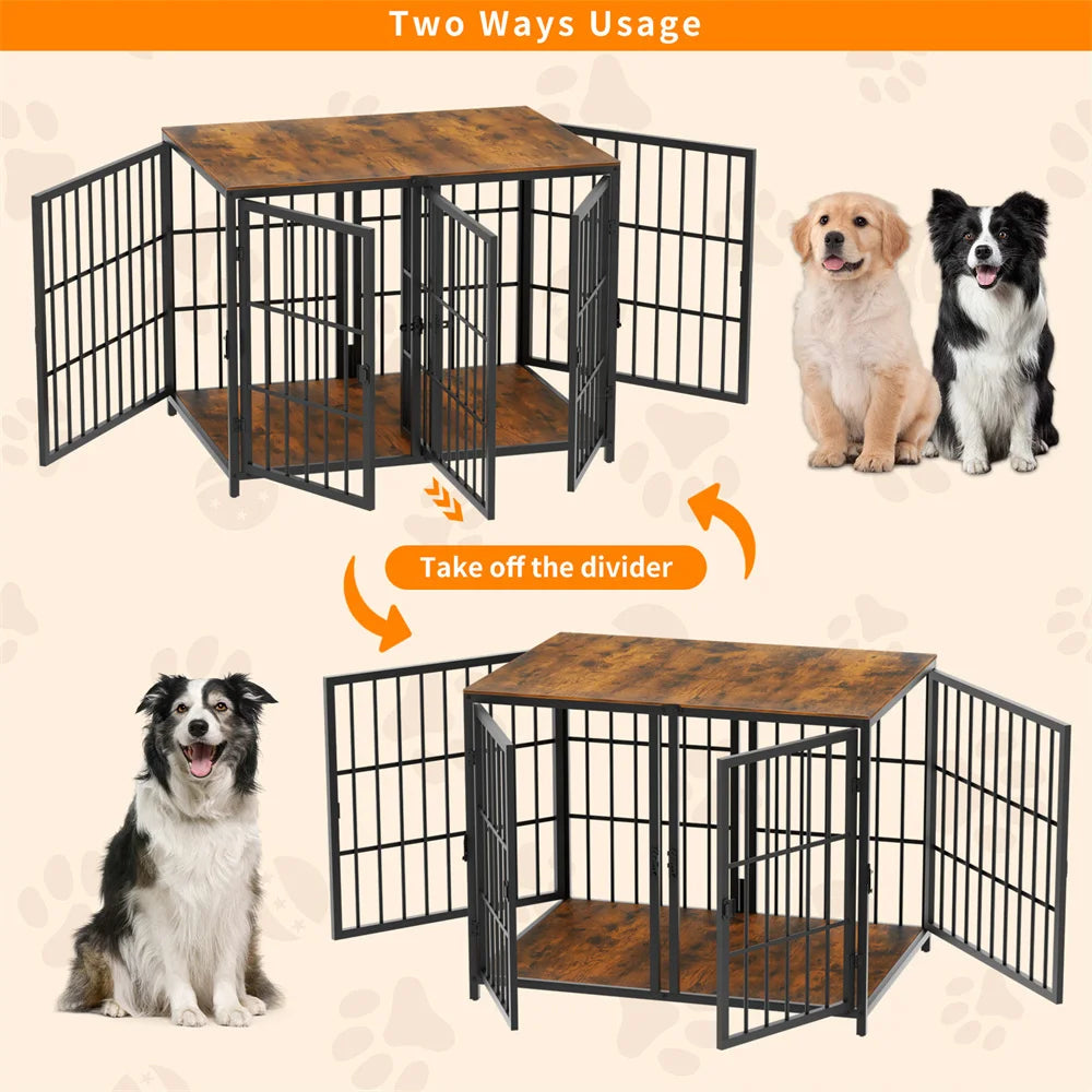 BORWARTH Ultra Thickened Dog Crate With Removable Divider