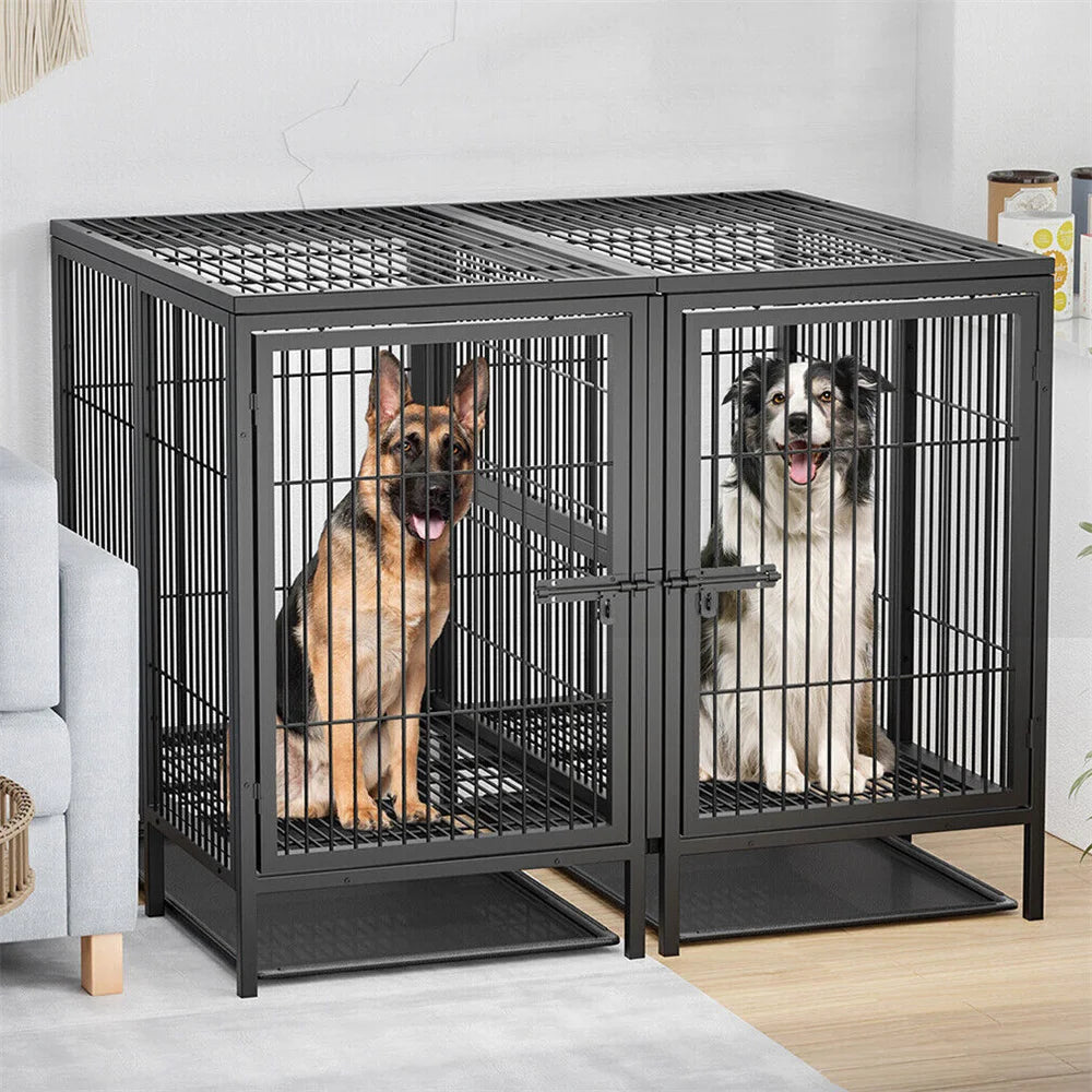 BORWARTH Heavy Duty Large Dog Crate With Divider Panel