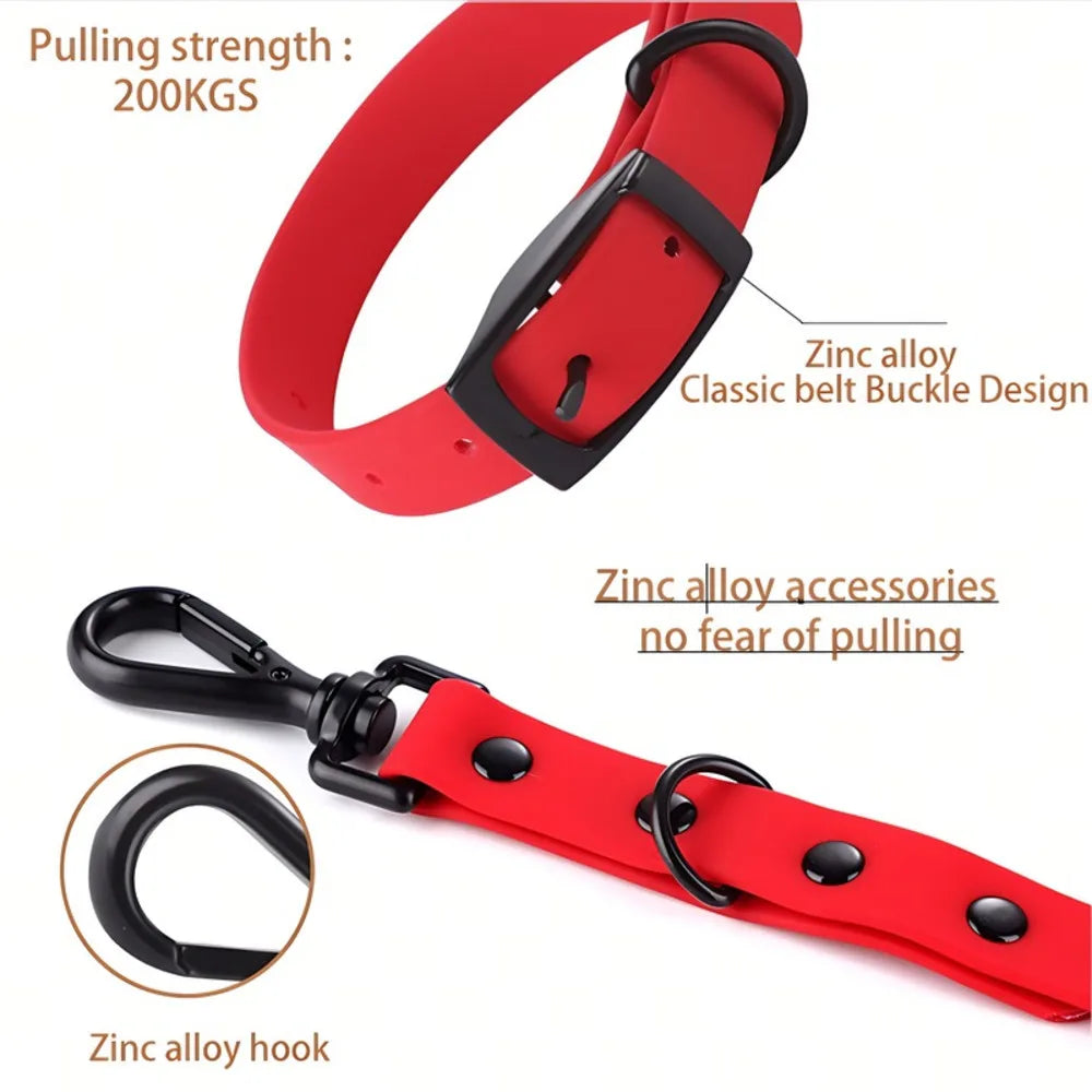 QIZHIKUAJING Silicone Pet Collar Leash Set Easy Clean