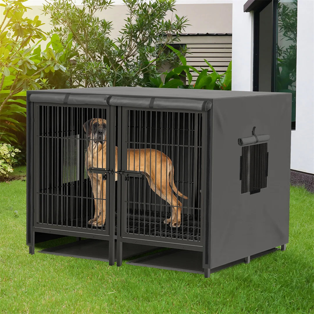 Hignconcerned 2 In 1 Heavy Duty Dog Cage With Divider
