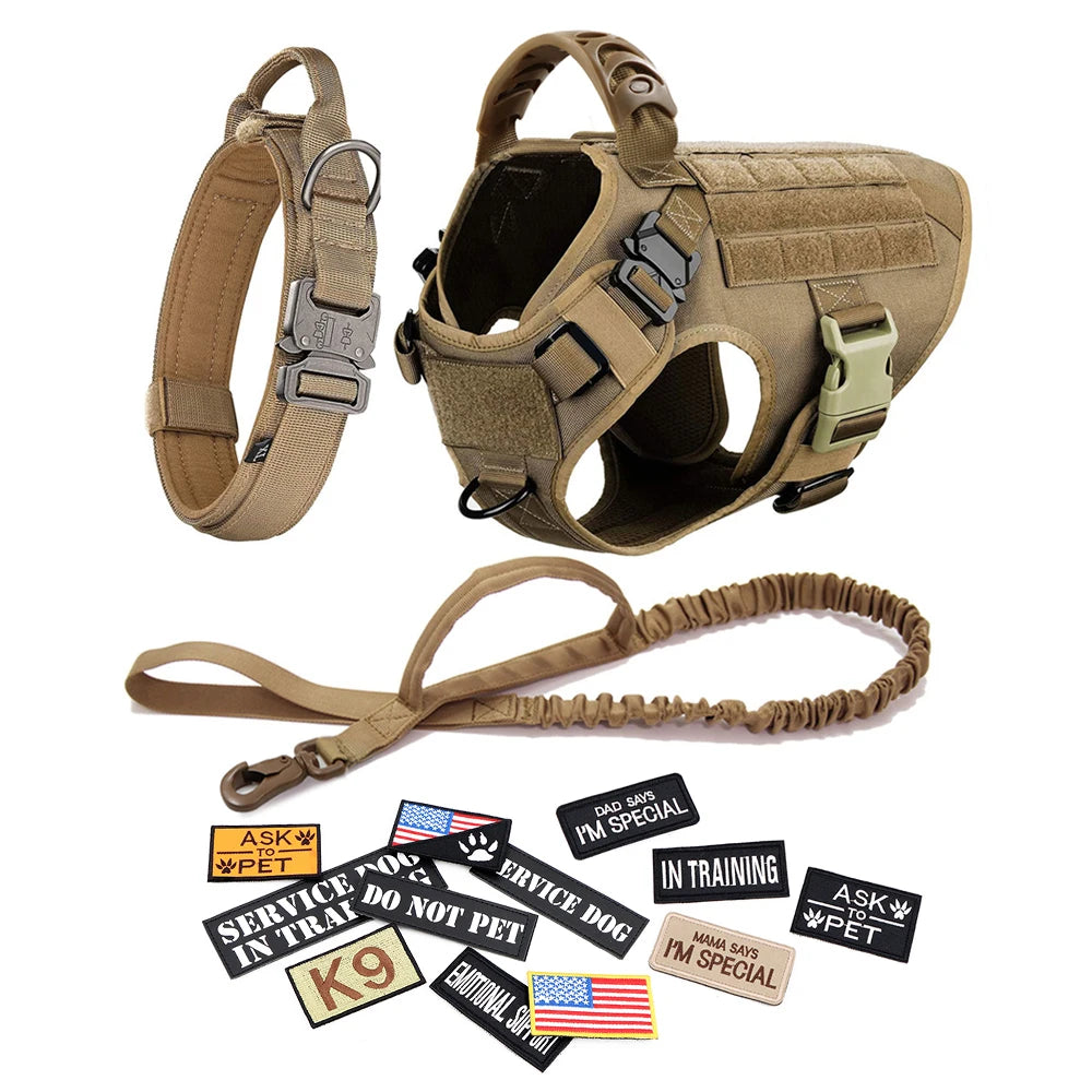 PETRAVELCN Tactical Dog Harness Vest Adjustable Training
