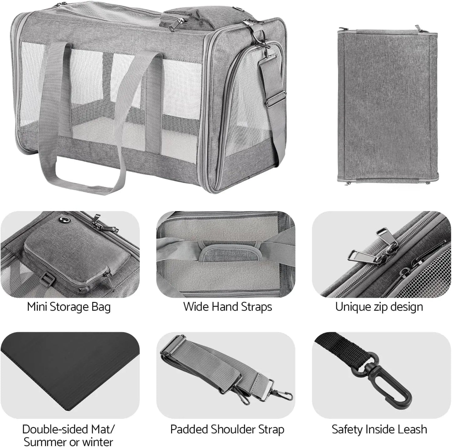 Airline Approved Soft Sided Pet Carrier For Cats And Dogs