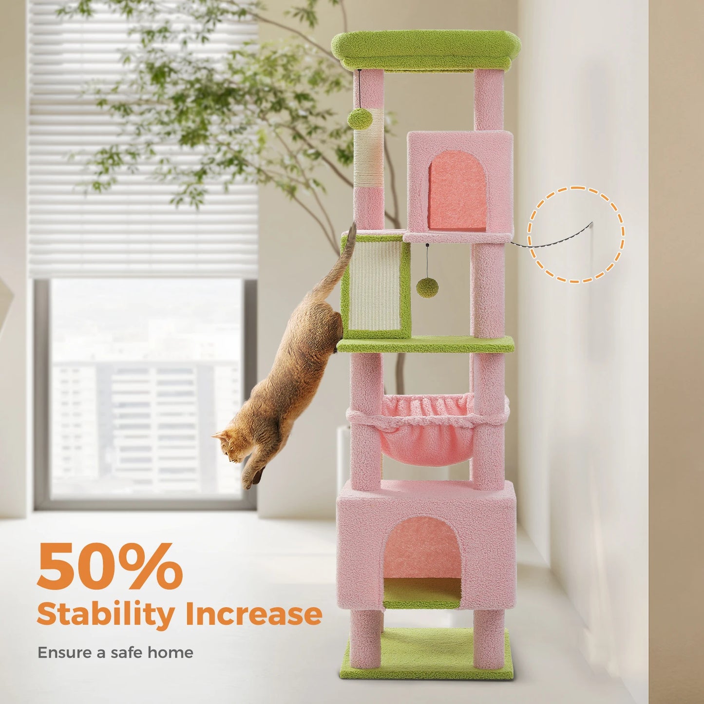 PAWZ Road Cactus Cat Tree For Large Cats Multi Level