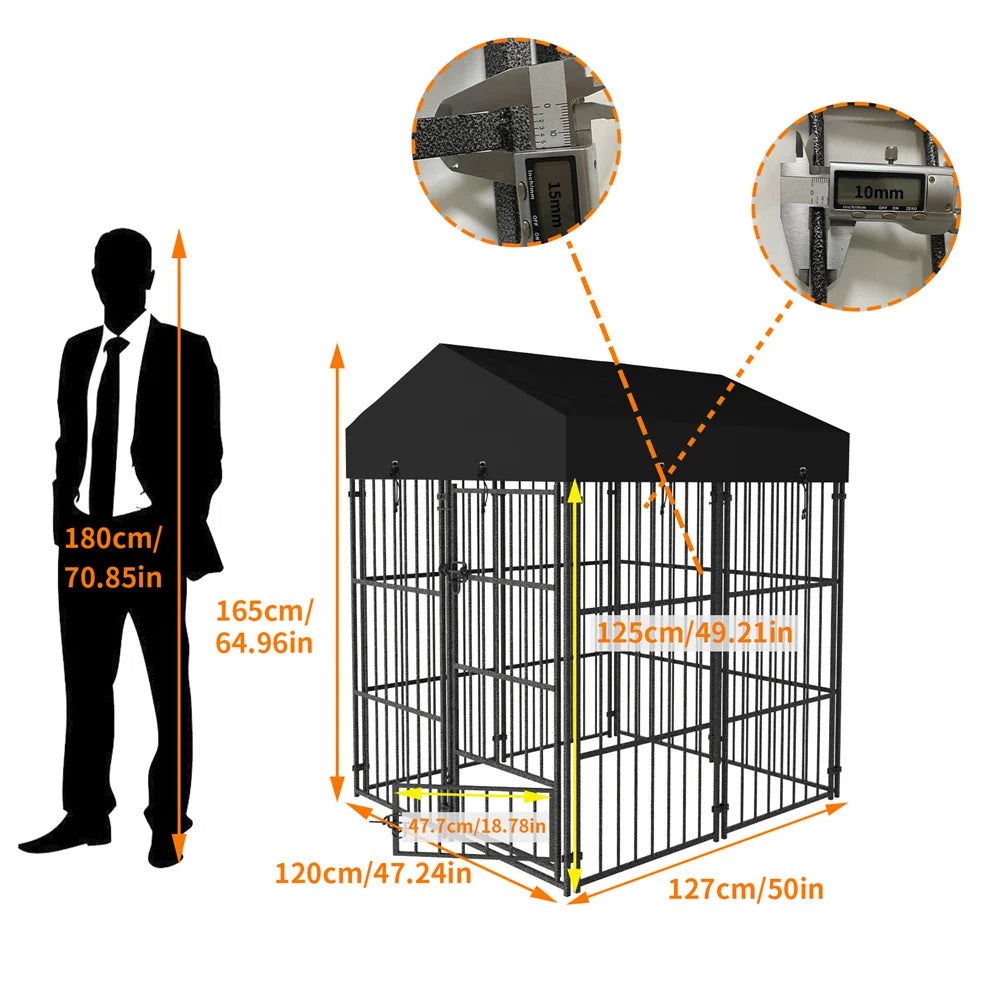 BORWARTH Heavy Duty Large Dog Kennel Welded Metal Playpen