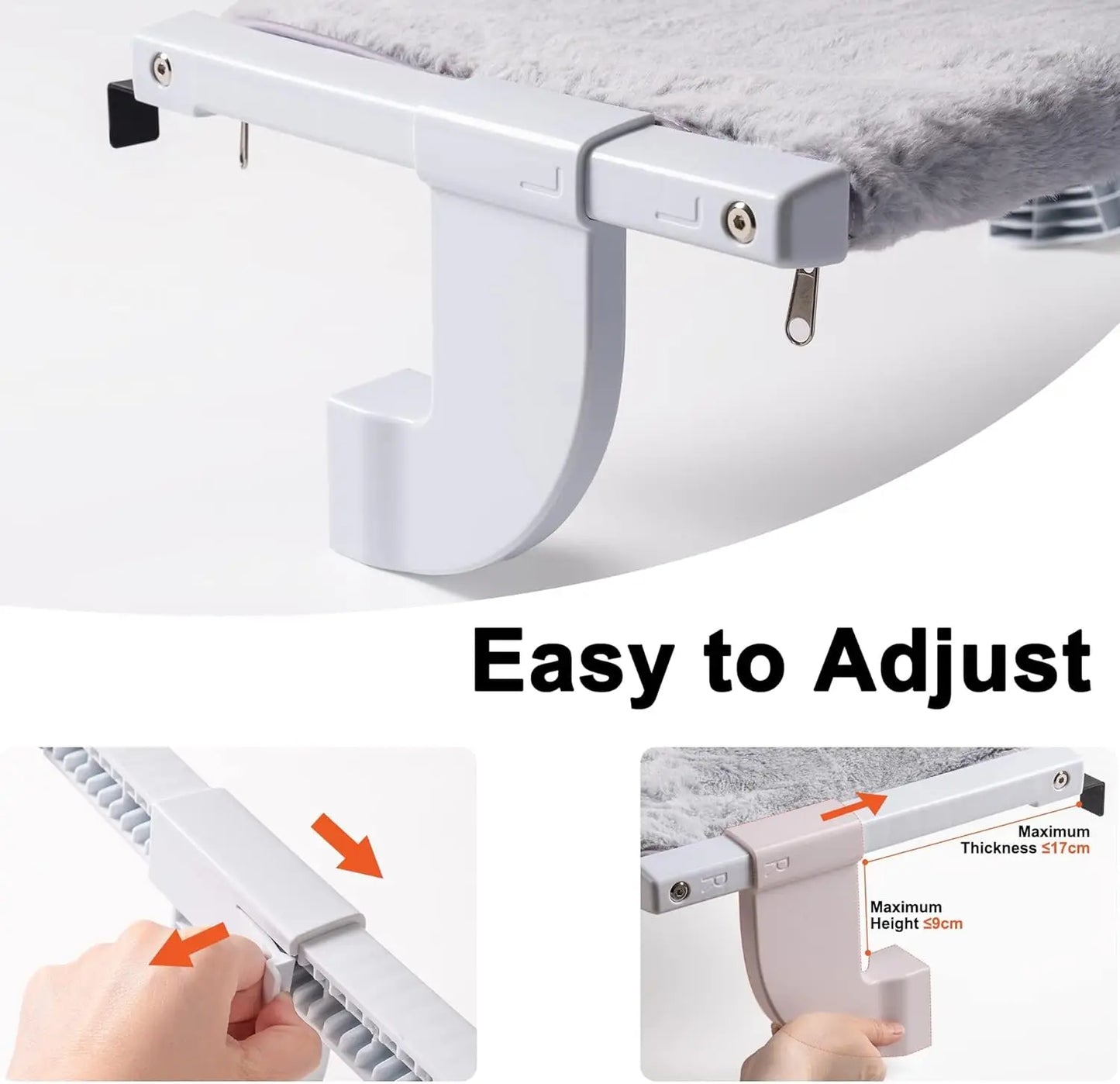 MEWOOFUN Cat Window Perch Adjustable Cushion Up To 18kg