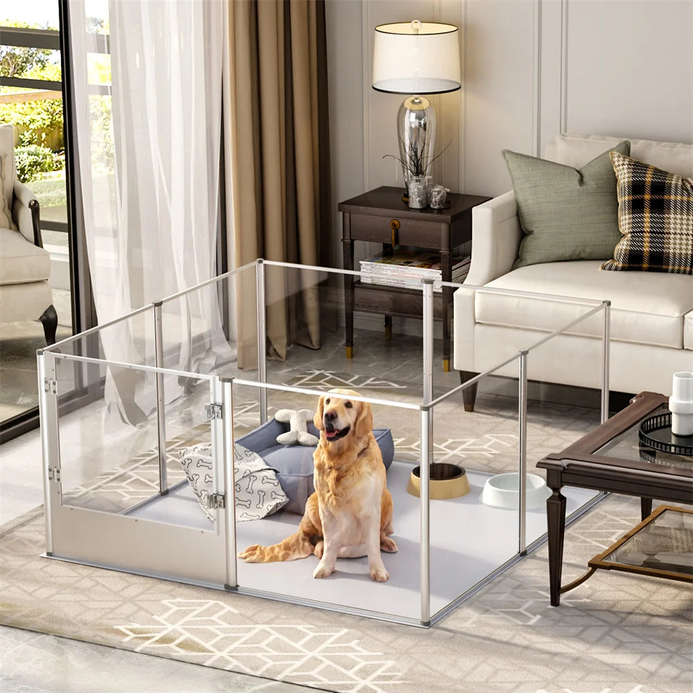 BORWARTH Acrylic Dog Playpen Whelping Pen Indoor Fence