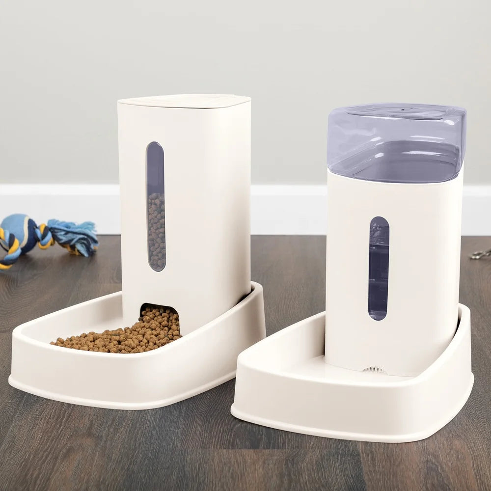 XMSJ Gravity Pet Feeder and Water Dispenser 2 Pack Kit