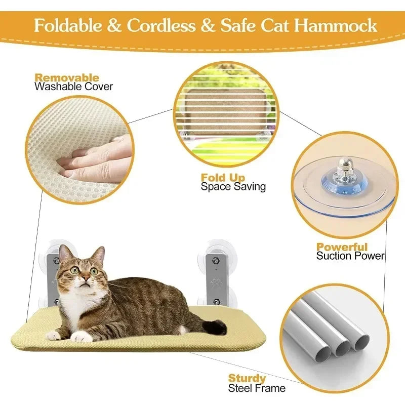 DUTRIEUXCN Cordless Cat Hammock Bed With Breathable Mesh