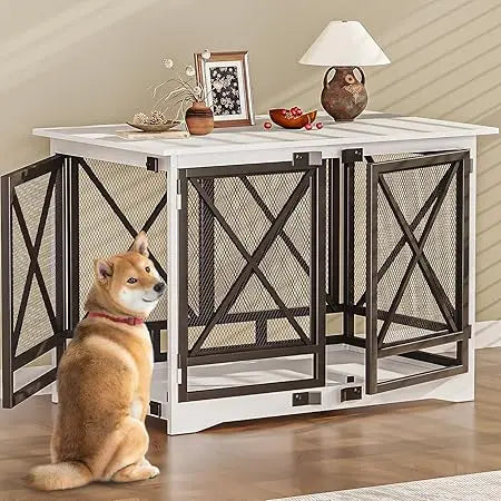 Hign-concerned Heavy Duty Dog Crate Furniture With Doors