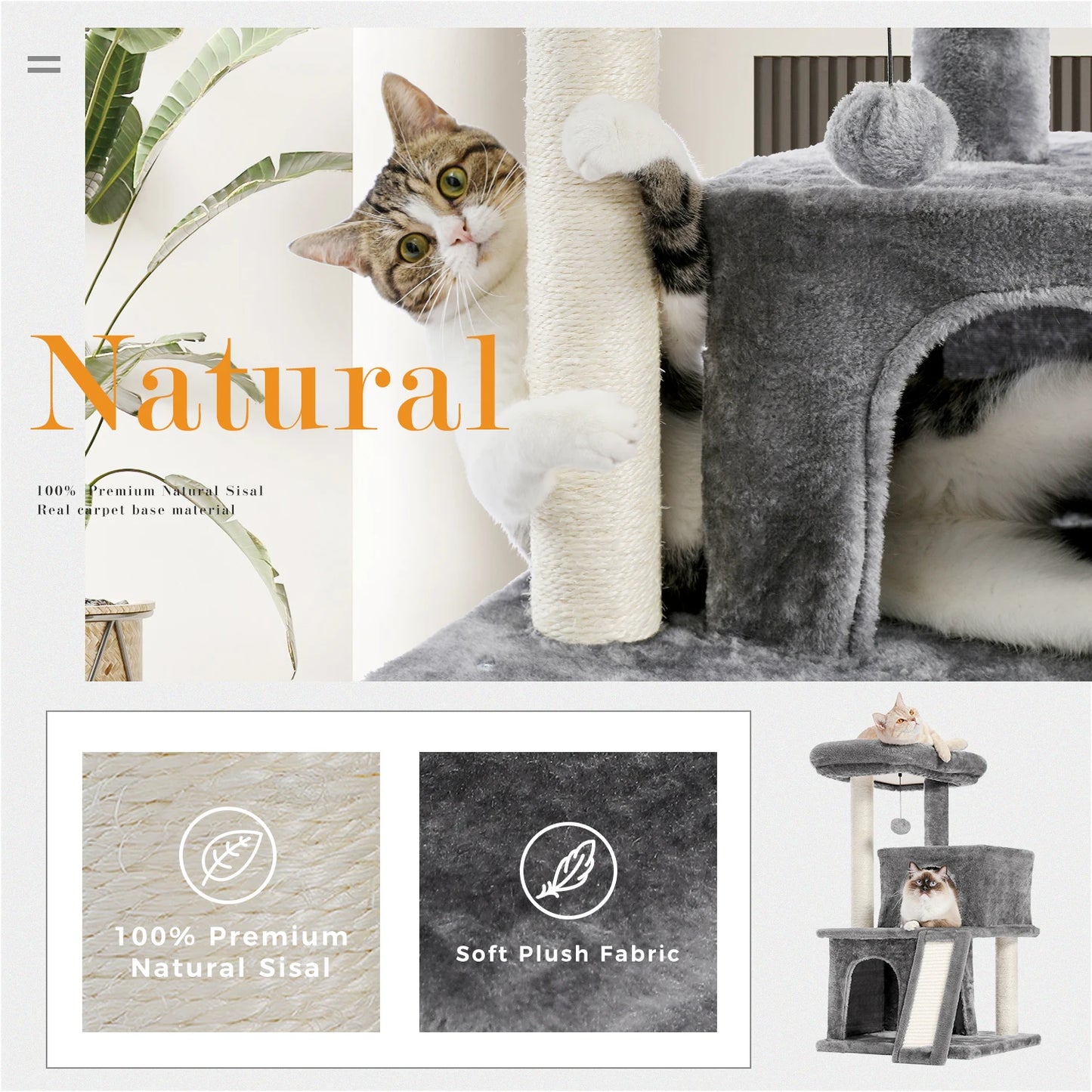 Speedy Pet Wooden Cat Tower With Condos And Scratching Posts