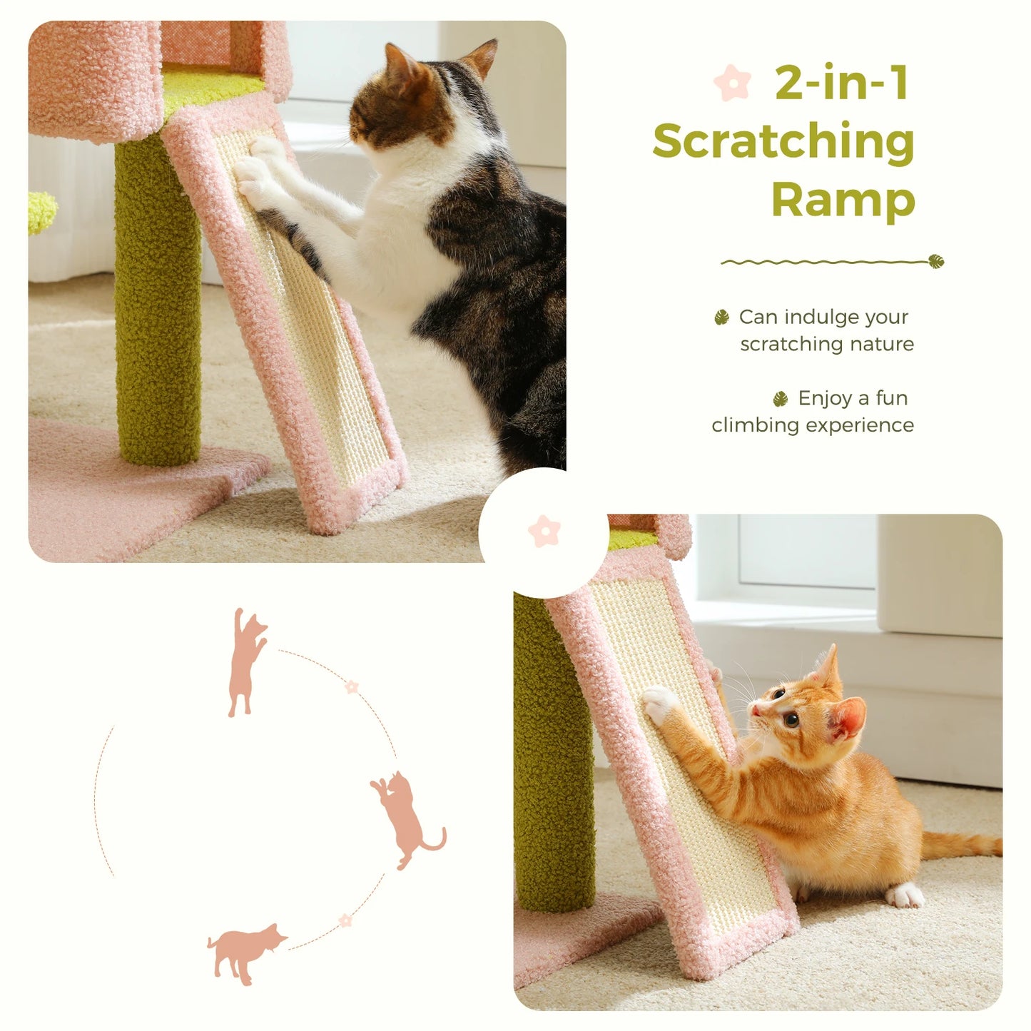 PAWZ Road 5 Level Flower Cat Tree With Sisal Posts Indoors
