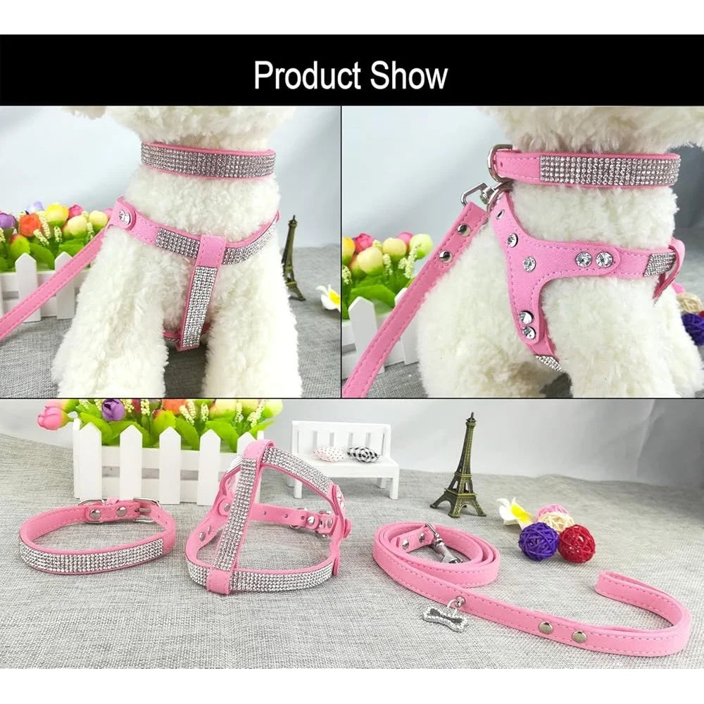 Fujian Comfortable Soft Dog Collar Harness Set With Leash