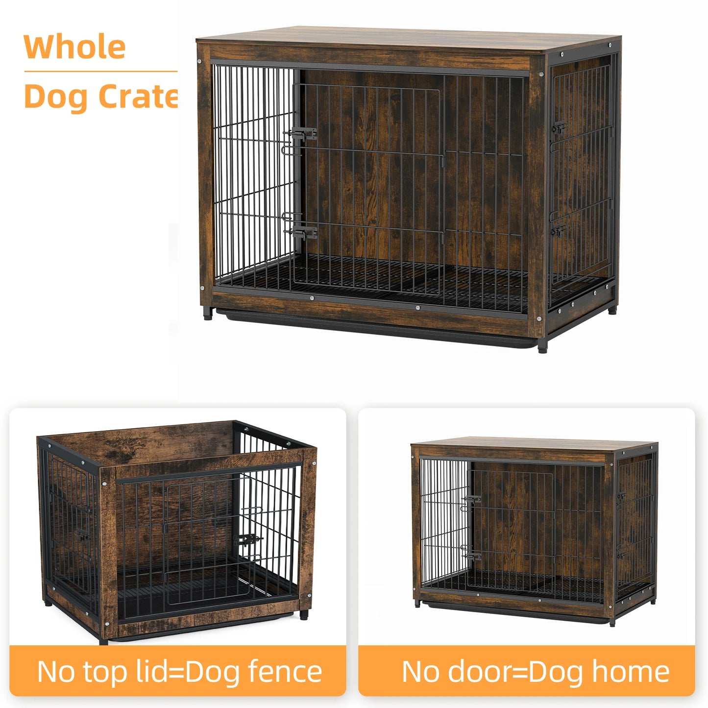 Bingopaw Dog Cage End Table Kennel Indoor Wood Furniture