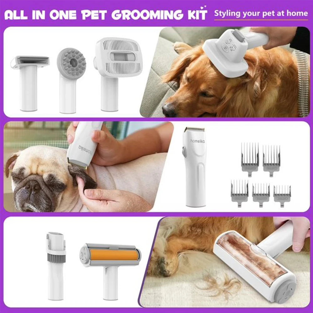 Homeika Dog Grooming Kit Silent Pet Hair Vacuum for Dogs
