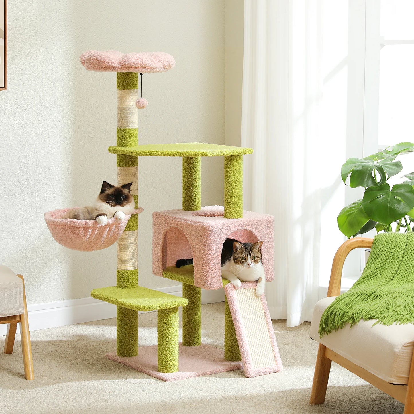 PAWZ Road 5 Level Flower Cat Tree With Sisal Posts Indoors