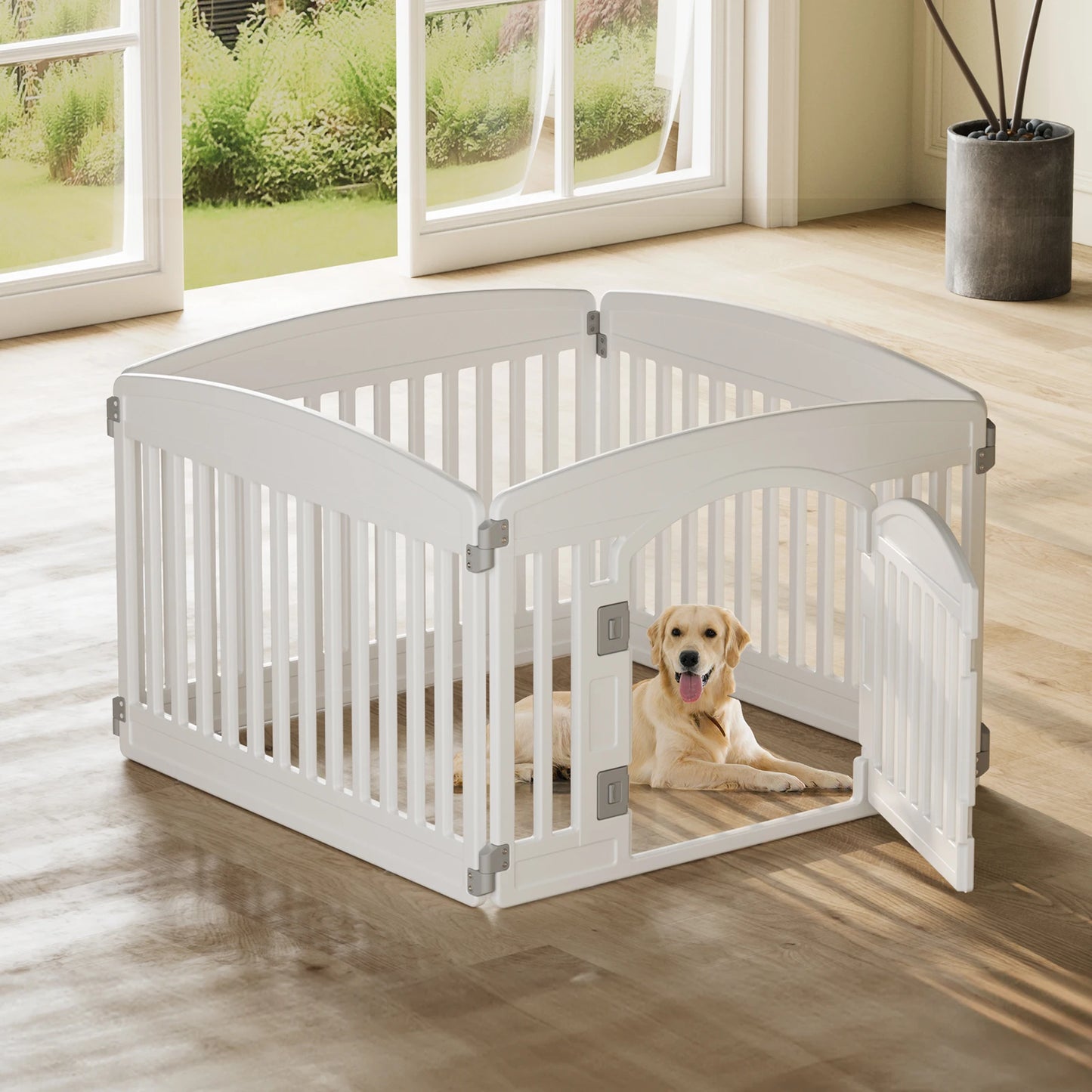JHK Plastic Dog Playpen Durable Indoor Outdoor Fence