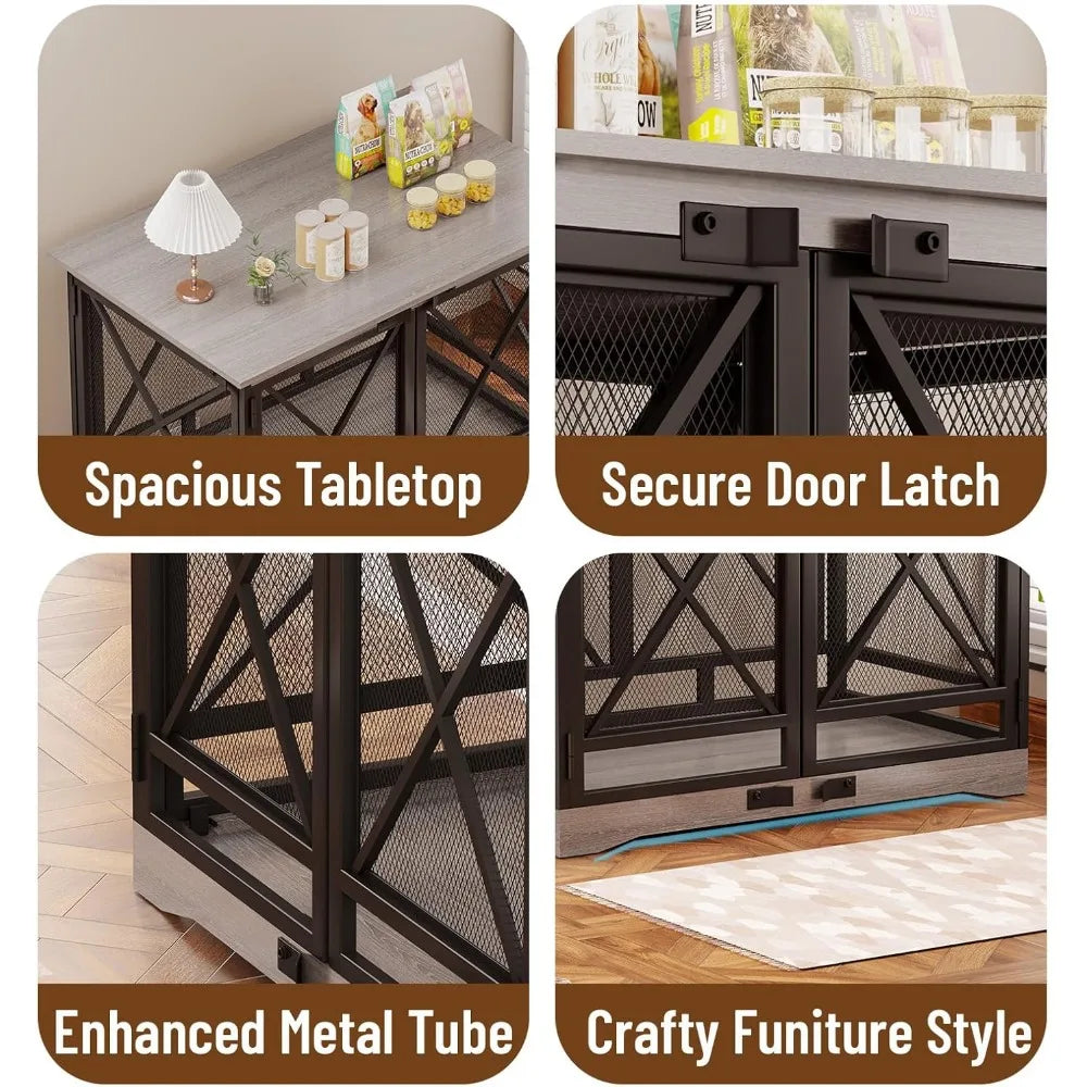 Hign-concerned Heavy Duty Dog Crate Furniture With Doors