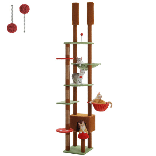 PETEPELACN Cat Tree Floor to Ceiling Tower Hammock Pro