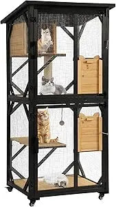 Closure Outdoor Wood Cat Enclosure Catio With Platform
