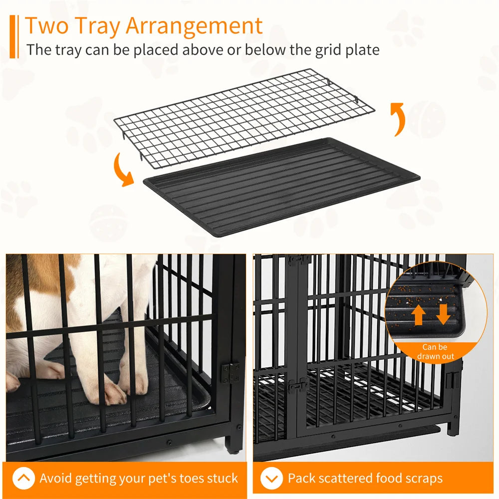 BORWART Heavy Duty Wooden Industrial Dog Crate Tray