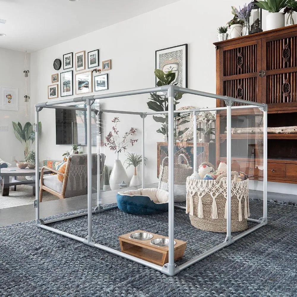 Lucidium Crystal Clear Pet Pen Enclosure For Dogs