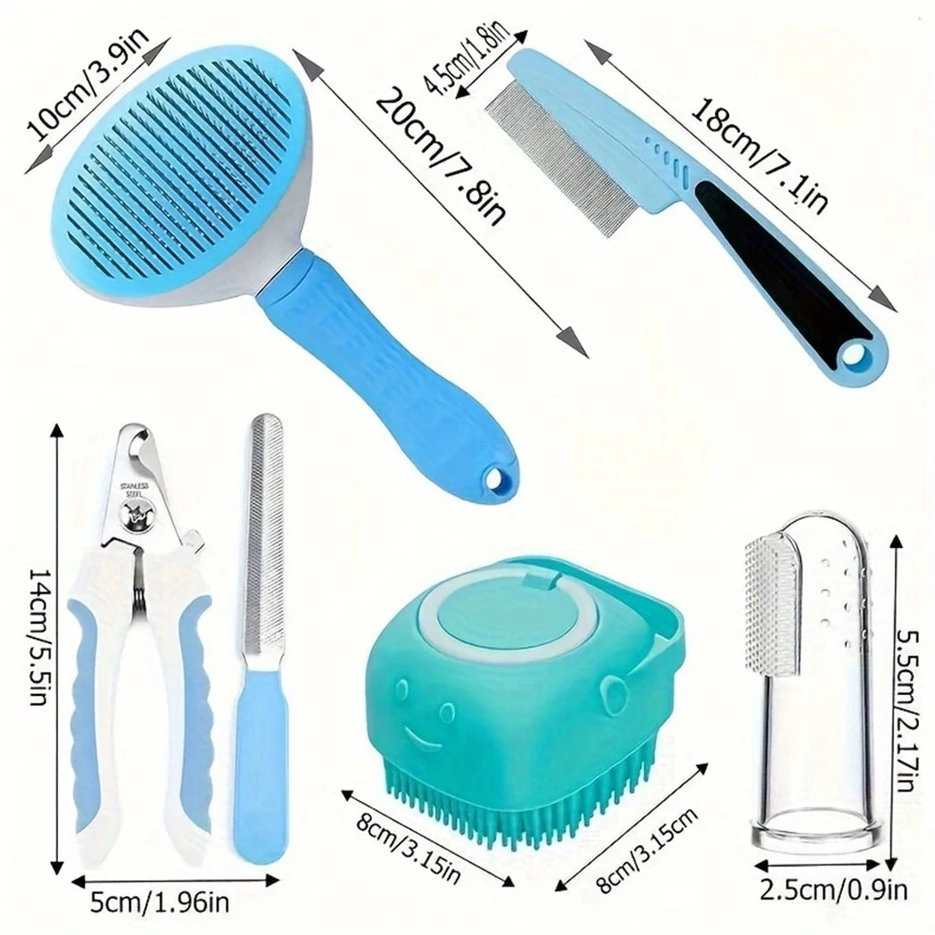 Hign-concerned 7 Dog Grooming Set With Hair Removal Comb