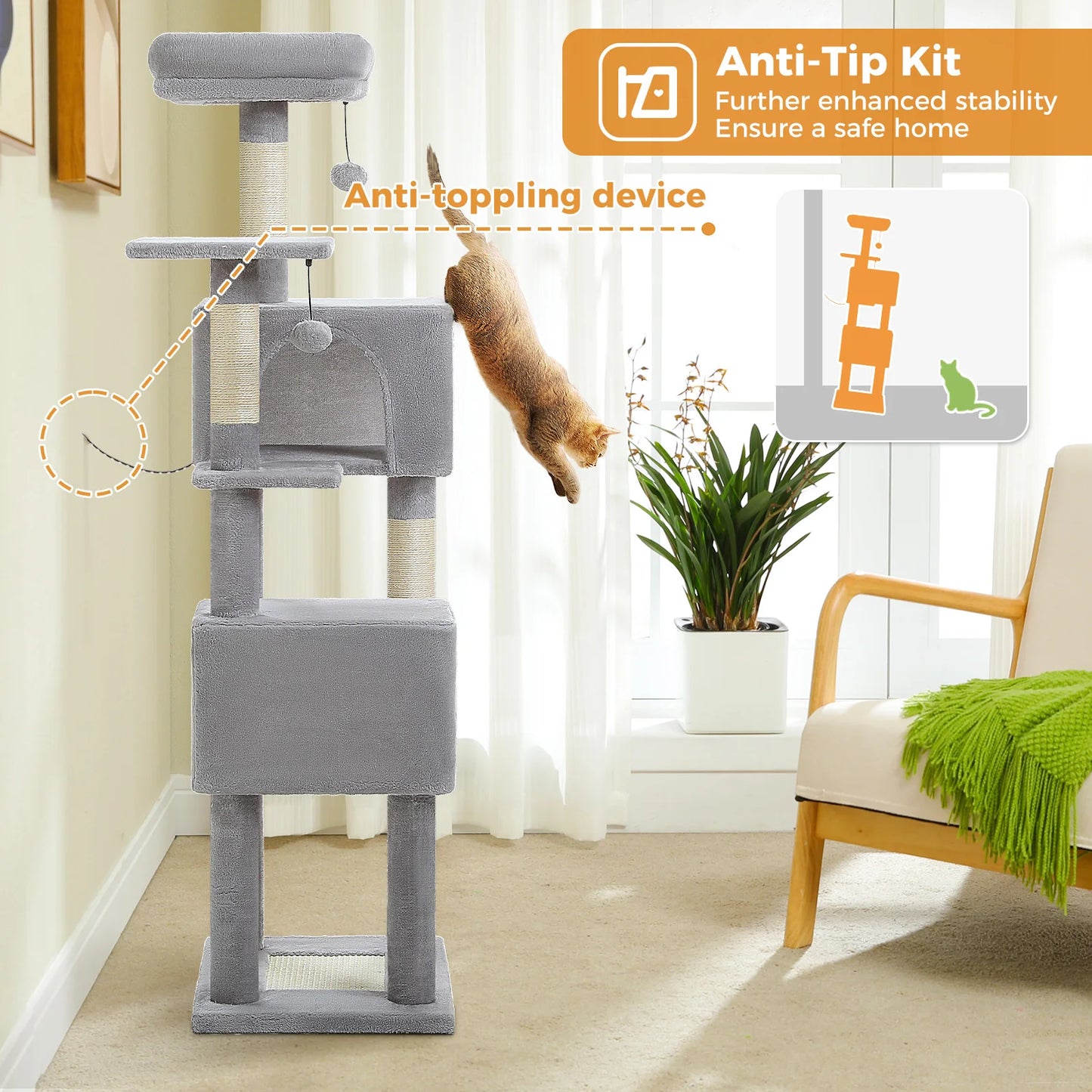 PAWZ Road Multi Level Cat Tree Condos for Indoor Cats