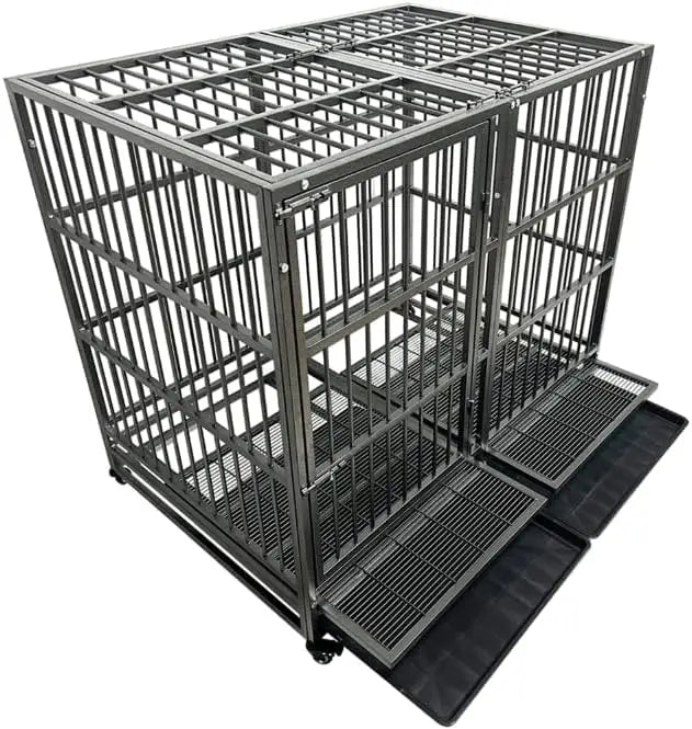 Hign Concerned Heavy Duty Dog Crate With Wheels Secure