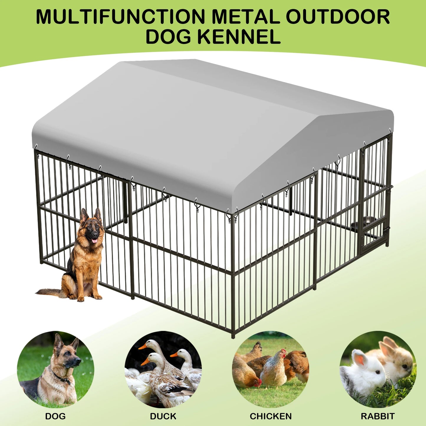 TWISTER.CKH Outdoor Heavy Duty Dog Kennel Walk In Cage