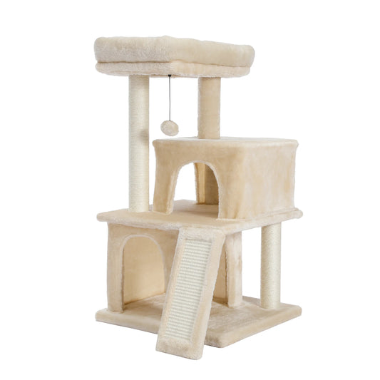 Speedy Pet Wooden Cat Tower With Condos And Scratching Posts