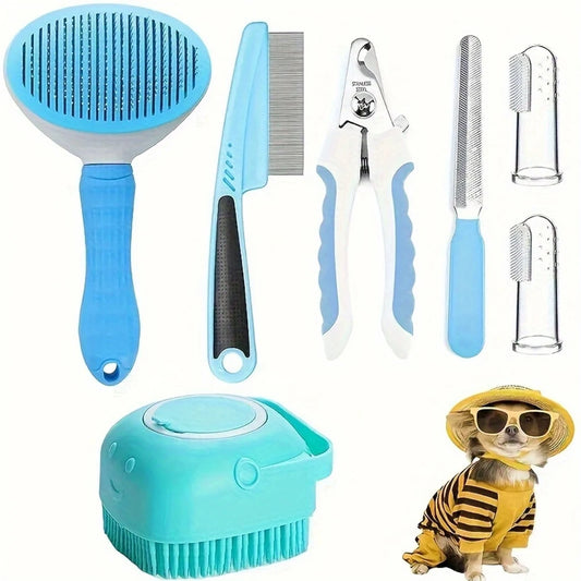 Hign-concerned 7 Dog Grooming Set With Hair Removal Comb