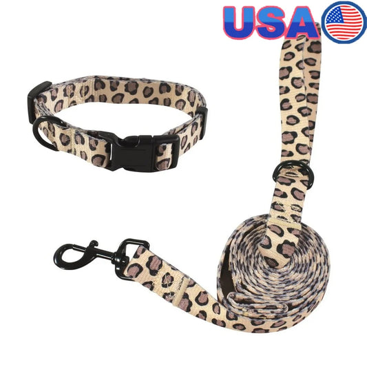 DUTRIEUX Adjustable Pet Collar and Leash for Dogs and Cats