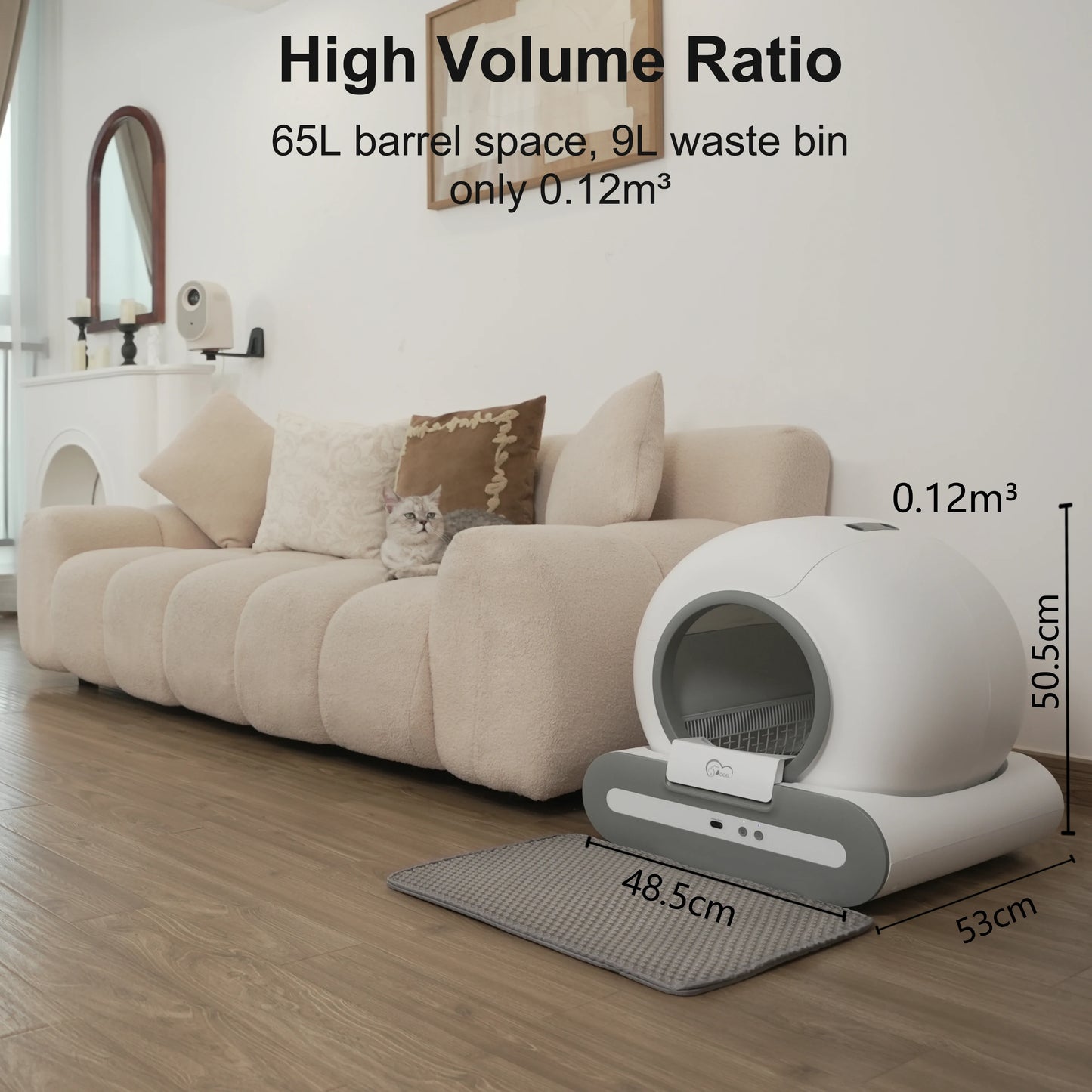 Doel Automatic Cat Litter Box With App Control Smart Mat