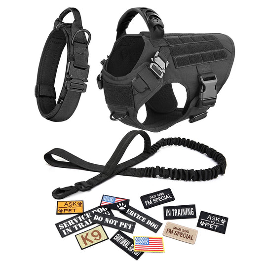 PETRAVELCN Tactical Dog Harness Vest Adjustable Training