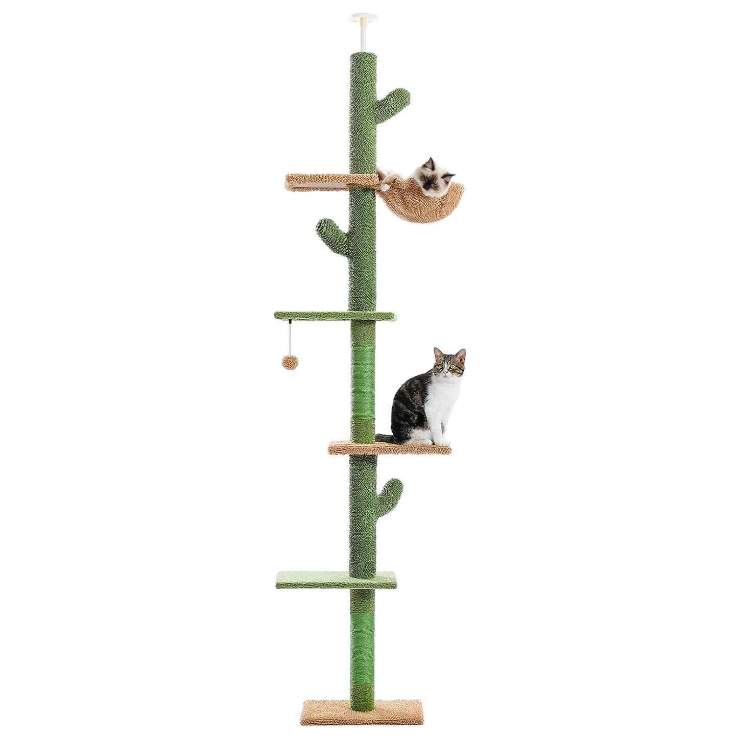 PAWZ Road 5 Tier Cat Tree Floor to Ceiling Tower Cactus