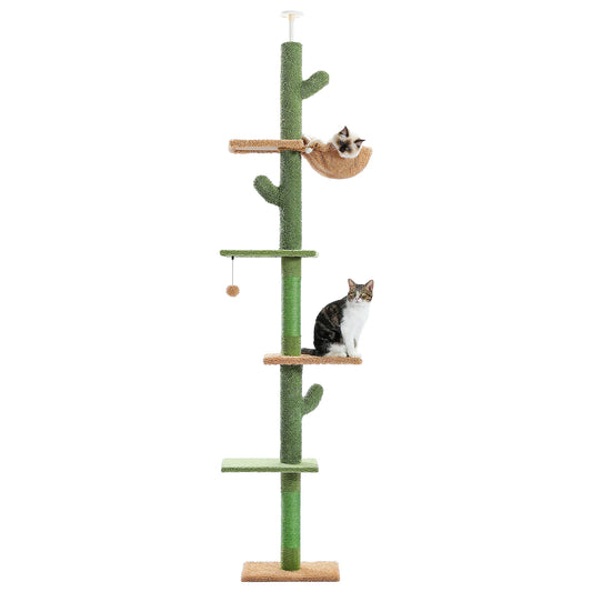PAWZ Road 5 Tier Cat Tree Floor to Ceiling Tower Cactus
