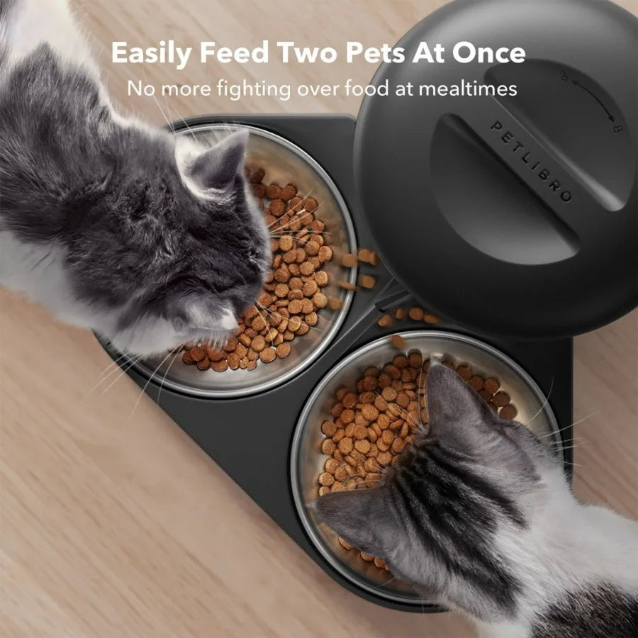 Hign-concerned Automatic Pet Feeder For Two Pets 5L Bowls