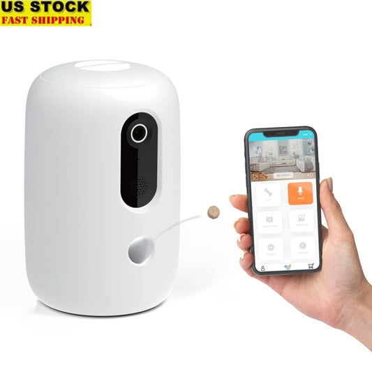 Instachew App Enabled Pet Treat Dispenser With HD Camera