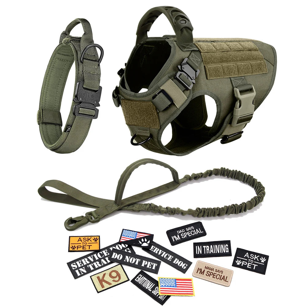 PETRAVELCN Tactical Dog Harness Vest Adjustable Training