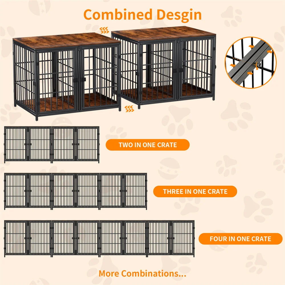 BORWARTH Ultra Thickened Dog Crate With Removable Divider